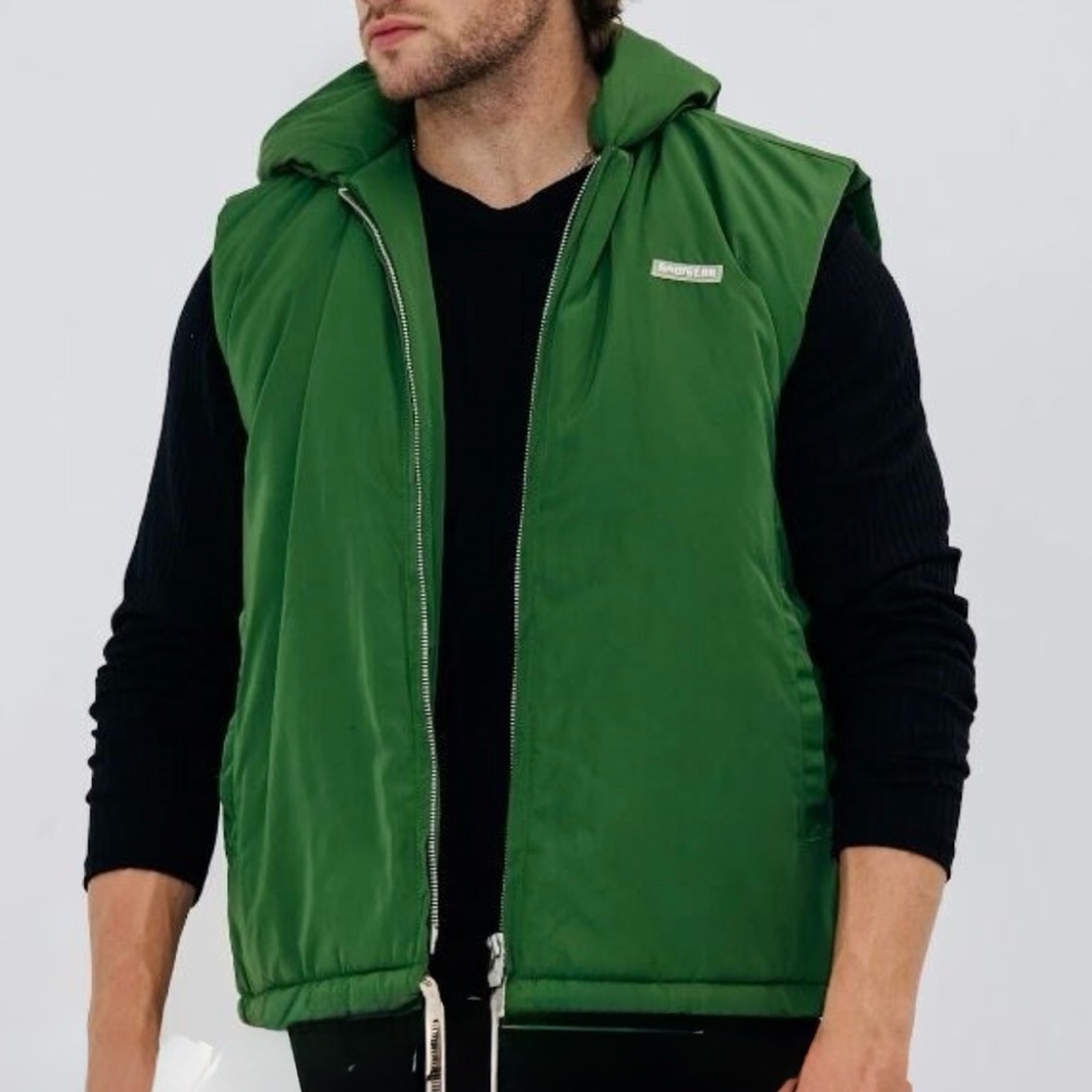 Rawgear Insulated Zip Hoodie Vest Green Large